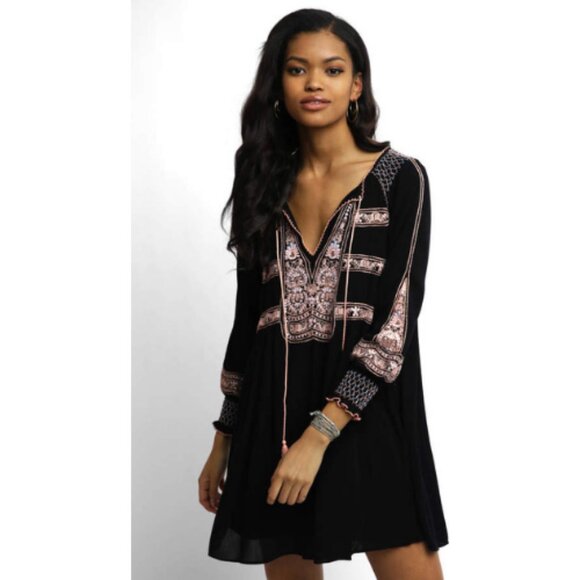 Free People Wind Willow Mini Dress Medium 26377 - Picture 2 of 10